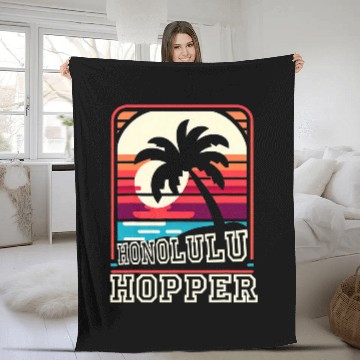 Discover Honolulu Hopper Retro Funny Graphic Tees Baseball Tees Fleece Blankets