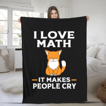 Discover Cat Math I Love Math It Makes People Cry Baseball Tees Fleece Blankets
