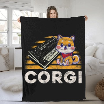 Discover Corgi Keyboard Analog Dog Synthesizer Baseball Tees Fleece Blankets