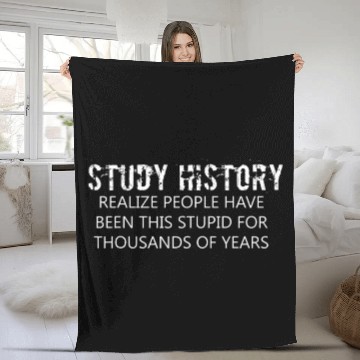 Discover History Squad Historian Teacher Student History Buff Fleece Blankets