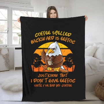 Discover Coffee Spelled Backwards Is Eeffoc Funny American Bald Eagle 21 Baseball Tees Fleece Blankets
