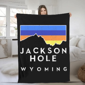 Discover Climbing Climber Jackson Hole Retro Mountain vintages Climbing Mountain Climb Fleece Blankets
