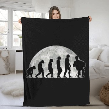 Discover Funny Accordion Evolution Moon Musician Accordionist Fleece Blankets