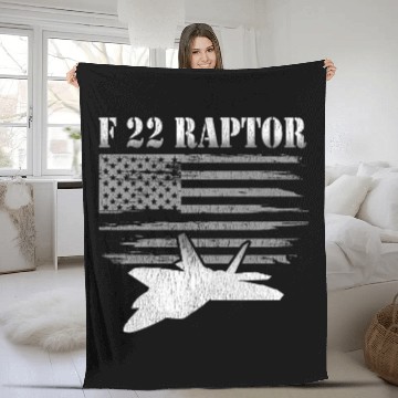 Discover F22 Raptor American Flag Pilot 1 Fleece Blankets