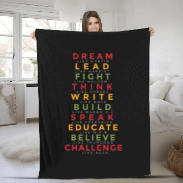 Discover Black History Month Black Pride Leaders Black Power Zip Fleece Blankets