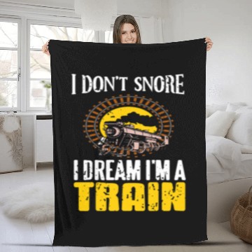 Discover I Dont Snore I Dream Im A Train Funny Retro Design Present Zip Fleece Blankets