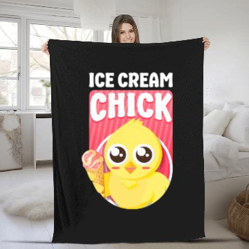 Discover Ice Cream Chicken Cone Ice Cream Chick Baseball Tees Fleece Blankets