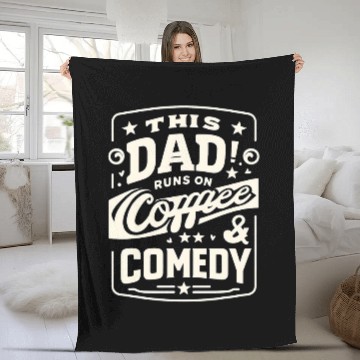Discover His Dad Runs On Coffee Comedy Funny Graphic Tees Baseball Tees Fleece Blankets