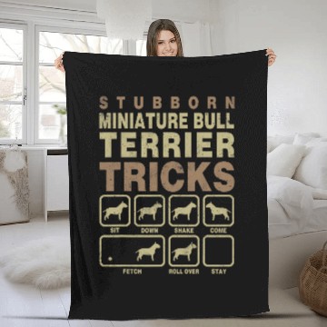 Discover Bull Terrier Pet Dog Lover Stubborn Tricks Miniature Fleece Blankets