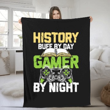 Discover History Buff By Day Gamer By Night Zip Fleece Blankets