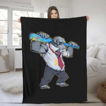 Discover Sport Baseball Ape Baseball bat Fleece Blankets