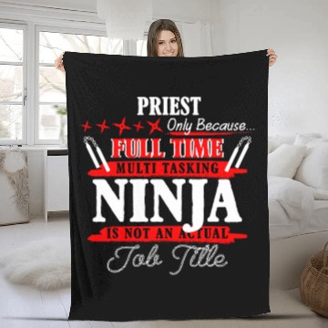 Discover Priest Full Time Multi Tasking Ninja Fleece Blankets