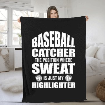 Discover Sport Baseball Catcher The Position Where Sweat Just Highlighter 2 Fleece Blankets