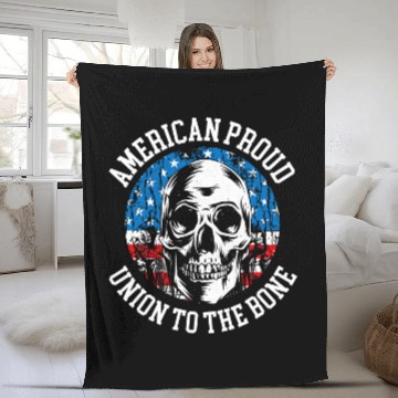Discover American Proud Union To The Bone Labor Day Union Worker Zip Fleece Blankets