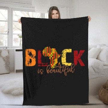 Discover Black Is Beautiful Black History Juneteenth Black Women Men Fleece Blankets