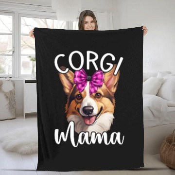 Discover Corgi Pet Cute Corgi Mama Funny Fleece Blankets