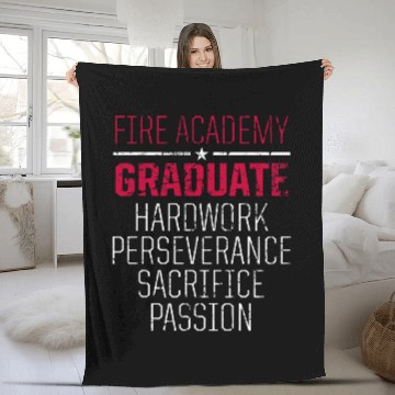 Discover Academy Student Hardwork Fireman Graduation Fleece Blankets