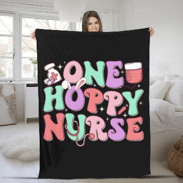 Discover Groovy One Hoppy nurses Bunny Spring Easter Nursing RN NICU 2 Baseball Tees Fleece Blankets