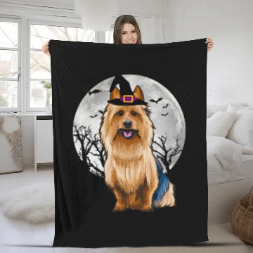 Discover Australian Terrier Pet Scary Australian Terrier Dog Witch Hat Halloween 2 Baseball Tees Fleece Blankets