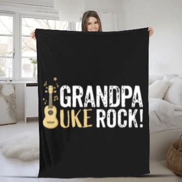 Discover Funny Ukulele Grandpa Ukulele Player Grandad Ukulele Baseball Tees Fleece Blankets
