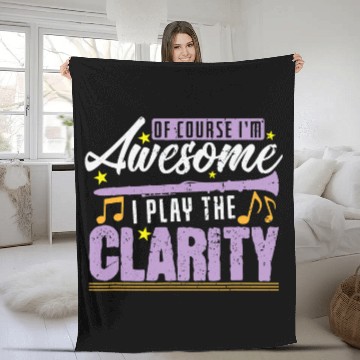 Discover Funny Clarinet Clear Clarinet Fleece Blankets