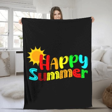 Discover happy last day of school teacher student hello summer Fleece Blankets