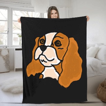 Discover Cavalier Pet Smileteespetsa Cute Cavalier King Charles Spaniel Dog Face Zip Fleece Blankets