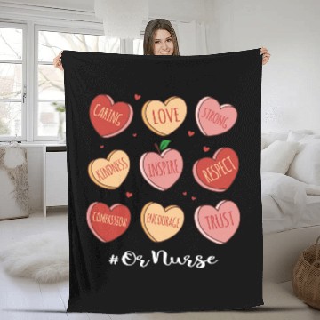Discover Retro Hearts OR nurses Valentines Day Women nurses Fleece Blankets