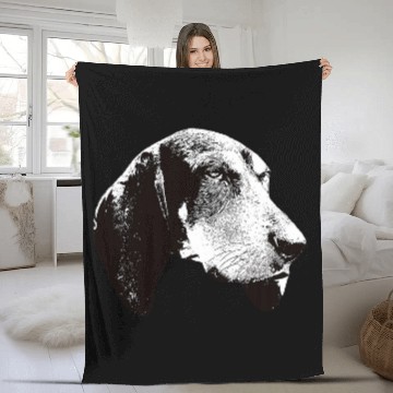 Discover Coonhound Pet Bluetick Coonhound Face Fleece Blankets