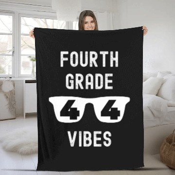 Discover Fourth Grade Vibes Only 4th Grade Teacher Student School Fleece Blankets