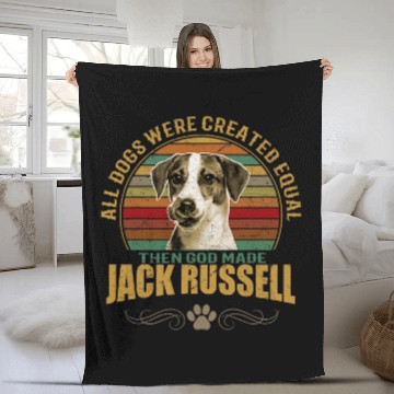 Discover Jack Russell Pet Dog Holder with Funny Slogan Fleece Blankets