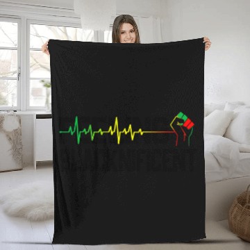 Discover black power fist feeling blacknificent heartbeat Baseball Tees Fleece Blankets