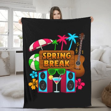 Discover Spring Break Party Semester break Spring Break Fleece Blankets
