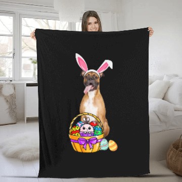 Discover Boxer Pet Easter Egg Funny Boxer Easter Baseball Tees Fleece Blankets