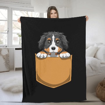 Discover Bernese Mountain Pet Dog Pocket Dog Pocket Baseball Tees Fleece Blankets