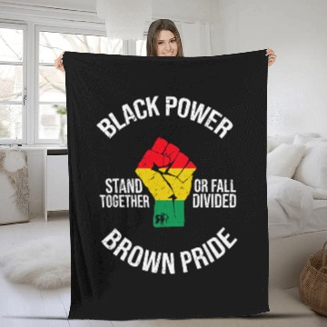 Discover black power brown pride melanin black history month Fleece Blankets
