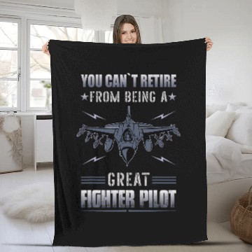Discover Funny Fighter Pilot Retirement Aircraft Airplane Fighter Jet Fleece Blankets