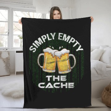 Discover IT specialist Computer science student Empty cache with beer Fleece Blankets