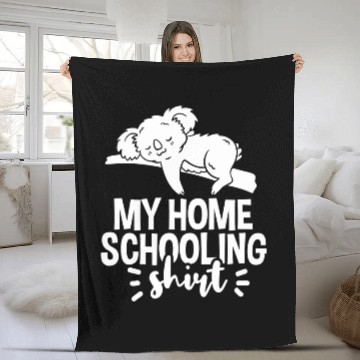 Discover Homeschooling Koala School Student Funny Baseball Tees Fleece Blankets