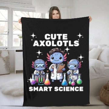 Discover Chibi Axolotls Science Lab stem kids chemistry education 1 Fleece Blankets