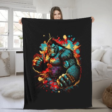 Discover Boxer Pet Gorilla Boxer Splash Graffiti Graphic Fleece Blankets