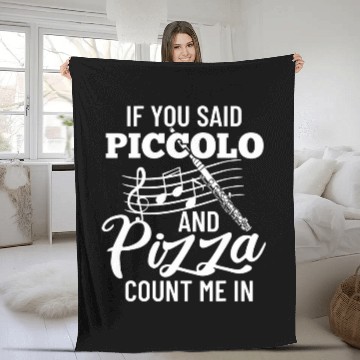 Discover Funny Flute Piccolo Instrument Music Flute Player Beginner Lesson 219 Fleece Blankets