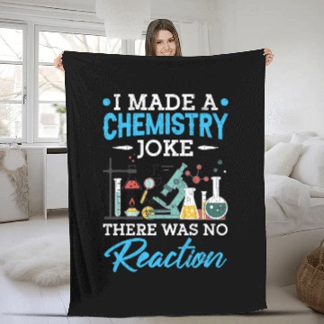 Discover Chemistry Joke Reaction Fun Science Student Teacher Graphic Fleece Blankets