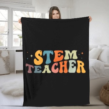 Discover Groovy Stem Teacher Science Technology Engineering Math Baseball Tees Fleece Blankets
