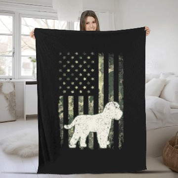 Discover Cockapoo Pet Dad Mom Camouflage USA Flag Fleece Blankets