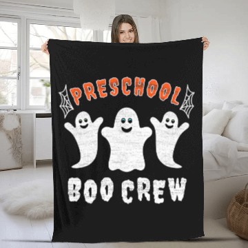 Discover Preschool Teacher Student Gift Halloween Boo Crew Fleece Blankets