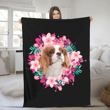 Discover Cavalier Pet Nostalgia Summer Cavalier King Charles Spaniel Fleece Blankets