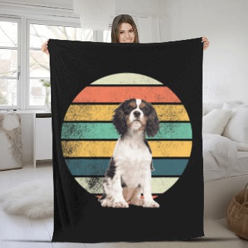 Discover English Springer Spaniel Pet Retro English Springer Spaniel Mom Dad Baseball Tees Fleece Blankets