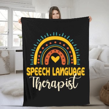 Discover Cute Speech Language Therapist Rainbow Design SLP Pathology Baseball Tees Fleece Blankets