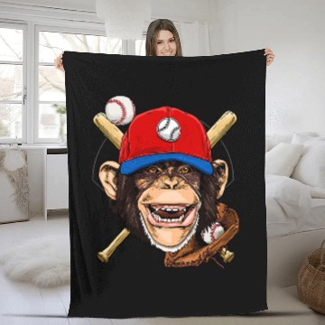 Discover Sport Baseball Monkey Baseball Monkey Lovers Baseball Player 74 Baseball Tees Fleece Blankets